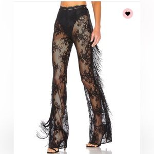 Lace & fringe pants